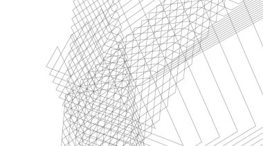 Mimari sanat konseptinde soyut çizgiler, minimum geometrik şekiller.