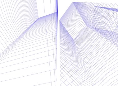 Mimari sanat konseptinde soyut çizgiler, minimum geometrik şekiller. 