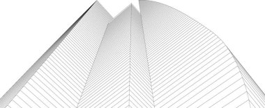 Mimari sanat konseptinde soyut çizgiler, minimum geometrik şekiller. 