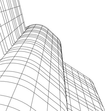 Mimari sanat konseptinde soyut çizgiler, minimum geometrik şekiller. 