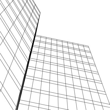 Mimari sanat konseptinde soyut çizgiler, minimum geometrik şekiller. 
