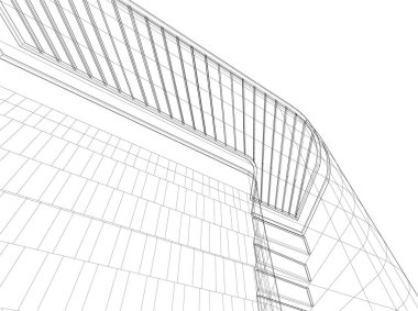 Mimari sanat konseptinde soyut çizgiler, minimum geometrik şekiller. 