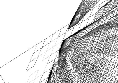 Mimari sanat konseptinde soyut çizgiler, minimum geometrik şekiller. 