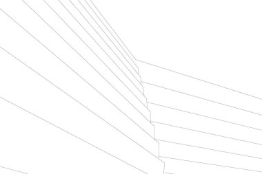 Mimari sanat konseptinde soyut çizgiler, minimum geometrik şekiller. 