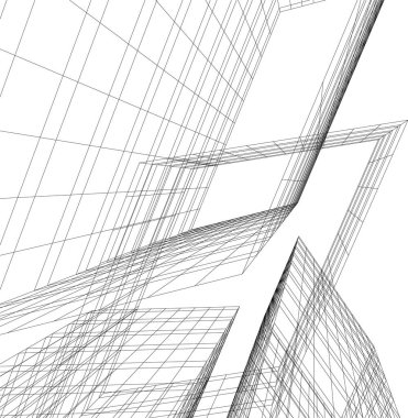 Mimari sanat konseptinde soyut çizgiler, minimum geometrik şekiller. 