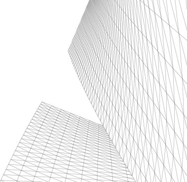 Mimari sanat konseptinde soyut çizgiler, minimum geometrik şekiller. 