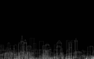 Mimari sanat konseptinde soyut çizgiler, minimum geometrik şekiller.