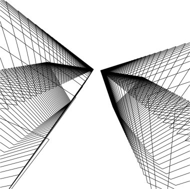 Mimari sanat konseptinde soyut çizgiler, minimum geometrik şekiller. 