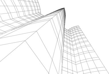 Mimari sanat konseptinde soyut çizgiler, minimum geometrik şekiller.