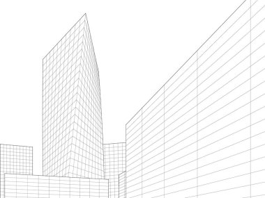 Mimari sanat konseptinde soyut çizgiler, minimum geometrik şekiller.