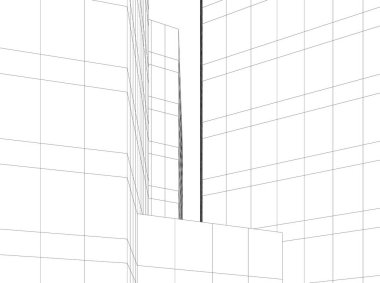 Mimari sanat konseptinde soyut çizgiler, minimum geometrik şekiller. 