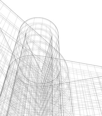 Mimari sanat konseptinde soyut çizgiler, minimum geometrik şekiller.