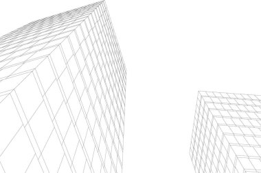 Mimari sanat konseptinde soyut çizgiler, minimum geometrik şekiller. 