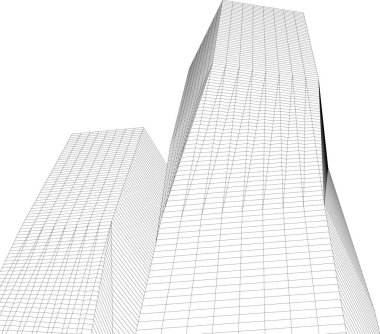 Mimari sanat konseptinde soyut çizgiler, minimum geometrik şekiller. 