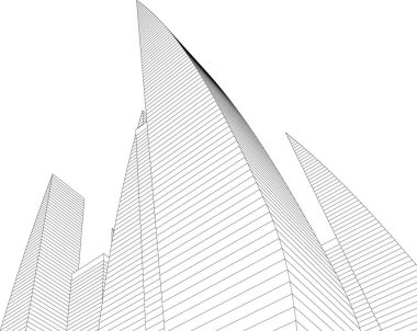 Mimari sanat konseptinde soyut çizgiler, minimum geometrik şekiller. 