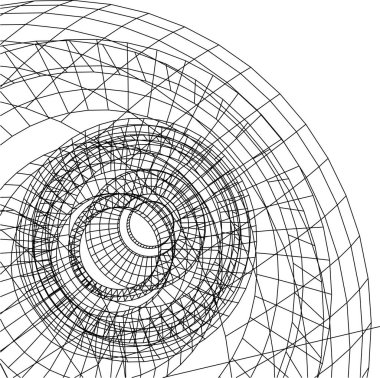 Mimari sanat konseptinde soyut çizgiler, minimum geometrik şekiller. 
