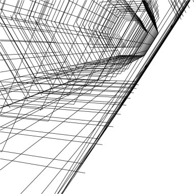 Mimari sanat konseptinde soyut çizgiler, minimum geometrik şekiller. 