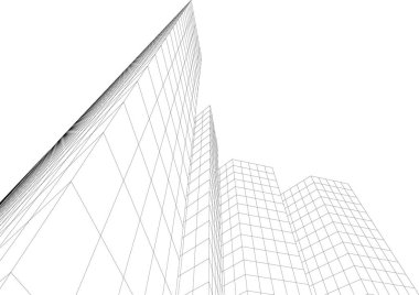 Mimari sanat konseptinde soyut çizgiler, minimum geometrik şekiller. 