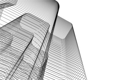 Mimari sanat konseptinde soyut çizgiler, minimum geometrik şekiller.