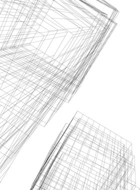 Mimari sanat konseptinde soyut çizgiler, minimum geometrik şekiller.