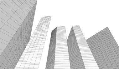 Mimari sanat konseptinde soyut çizgiler, minimum geometrik şekiller.