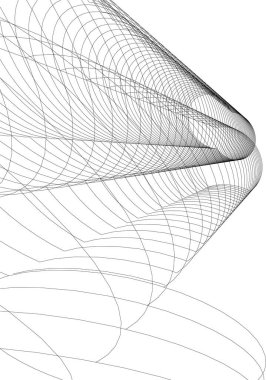 Mimari sanat konseptinde soyut çizgiler, minimum geometrik şekiller. 