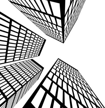 Mimari sanat konseptinde soyut çizgiler, minimum geometrik şekiller.