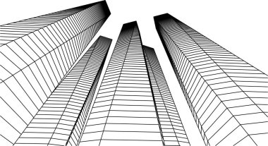 Mimari sanat konseptinde soyut çizgiler, minimum geometrik şekiller. 