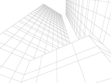 Mimari sanat konseptinde soyut çizgiler, minimum geometrik şekiller. 