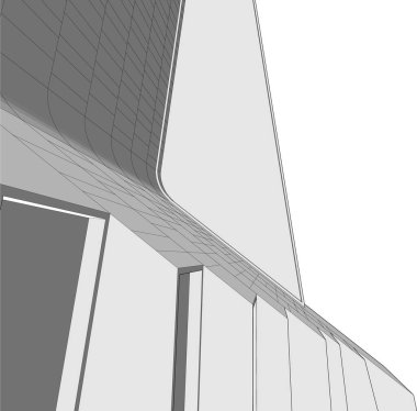 Mimari sanat konseptinde soyut çizgiler, minimum geometrik şekiller. 