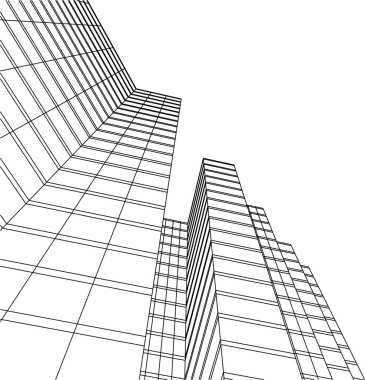 Mimari sanat konseptinde soyut çizgiler, minimum geometrik şekiller. 