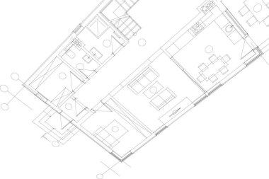 Mimari sanat konseptinde soyut çizgiler, minimum geometrik şekiller.