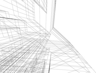 Mimari sanat konseptinde soyut çizgiler, minimum geometrik şekiller. 