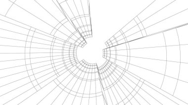 Mimari sanat konseptinde soyut çizgiler, minimum geometrik şekiller. 