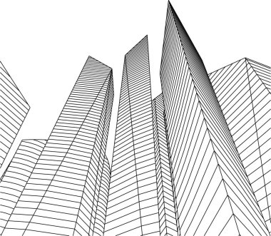 Mimari sanat konseptinde soyut çizgiler, minimum geometrik şekiller. 