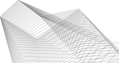 Mimari sanat konseptinde soyut çizgiler, minimum geometrik şekiller. 