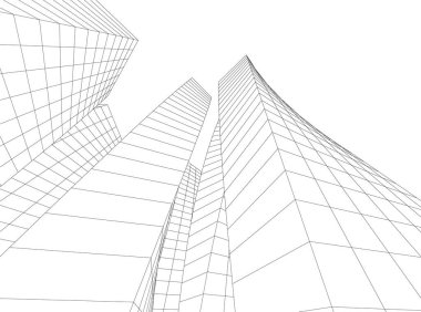 Mimari sanat konseptinde soyut çizgiler, minimum geometrik şekiller.