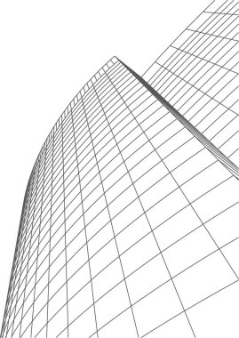 Mimari sanat konseptinde soyut çizgiler, minimum geometrik şekiller. 