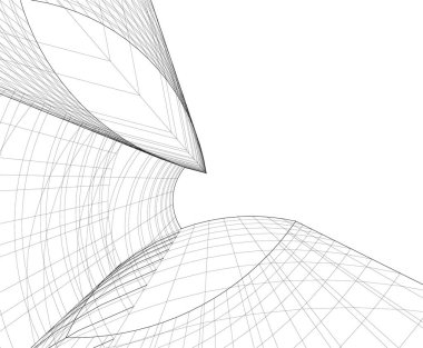 Mimari sanat konseptinde soyut çizgiler, minimum geometrik şekiller. 