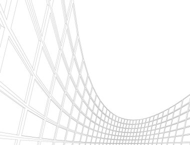 Mimari sanat konseptinde soyut çizgiler, minimum geometrik şekiller. 