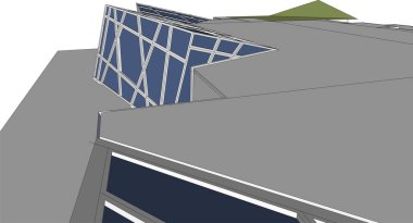 Mimari sanat konseptinde soyut çizgiler, minimum geometrik şekiller. 