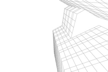 Mimari sanat konseptinde soyut çizgiler, minimum geometrik şekiller. 