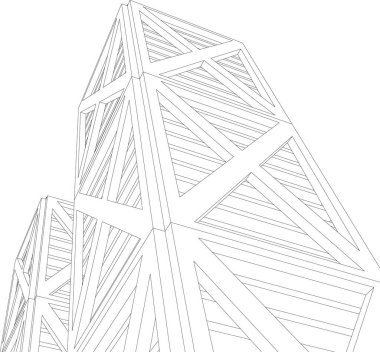 Mimari sanat konseptinde soyut çizgiler, minimum geometrik şekiller. 