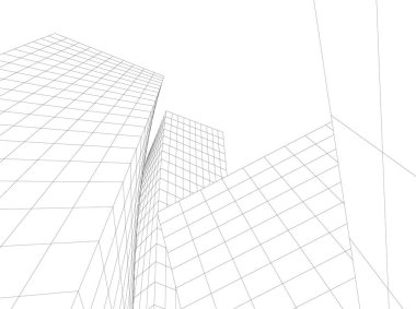 Mimari sanat konseptinde soyut çizgiler, minimum geometrik şekiller. 