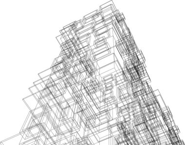 Mimari sanat konseptinde soyut çizgiler, minimum geometrik şekiller.