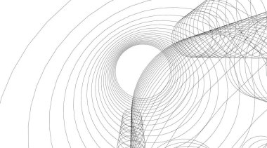 Mimari sanat konseptinde soyut çizgiler, minimum geometrik şekiller. 