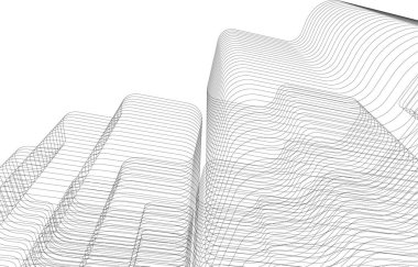 Mimari sanat konseptinde soyut çizgiler, minimum geometrik şekiller.