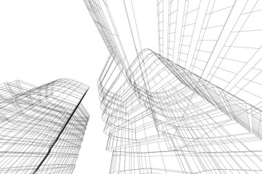 Mimari sanat konseptinde soyut çizgiler, minimum geometrik şekiller.