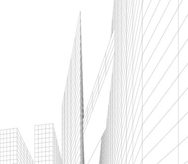 Mimari sanat konseptinde soyut çizgiler, minimum geometrik şekiller. 