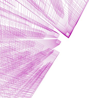 Arkaplanda mimari bina 3d illüstrasyon